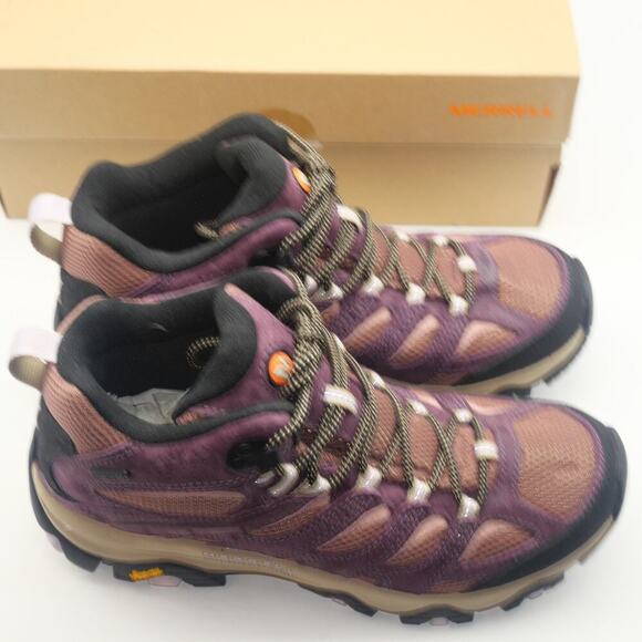 NEW Merrell Moab 3 Mid WP Hiking Boots Women's 10 Burgundy Burlwood Purple - Picture 8 of 9